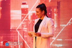Mounia Berrada-Gouzi hire Multi Lingual TV Presenter Moderatorin Moderator Faciltator MC Host book at official agent Great British Moderators
