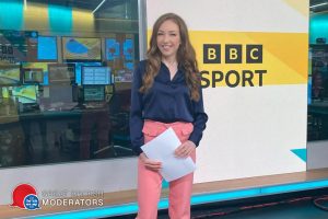 Rebecca Adams hire sports moderator speaker book at agent Great British Moderators